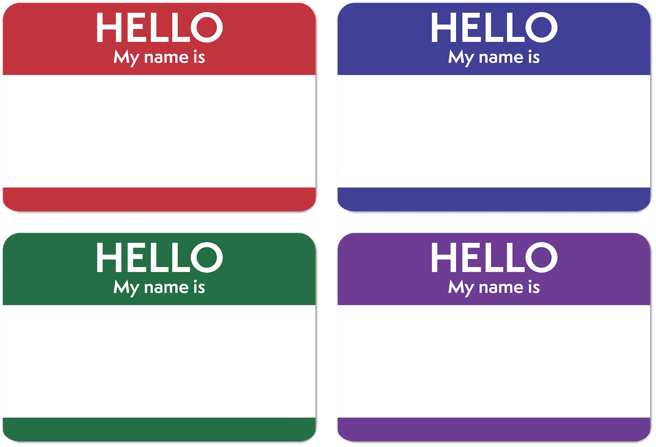 blank name tags