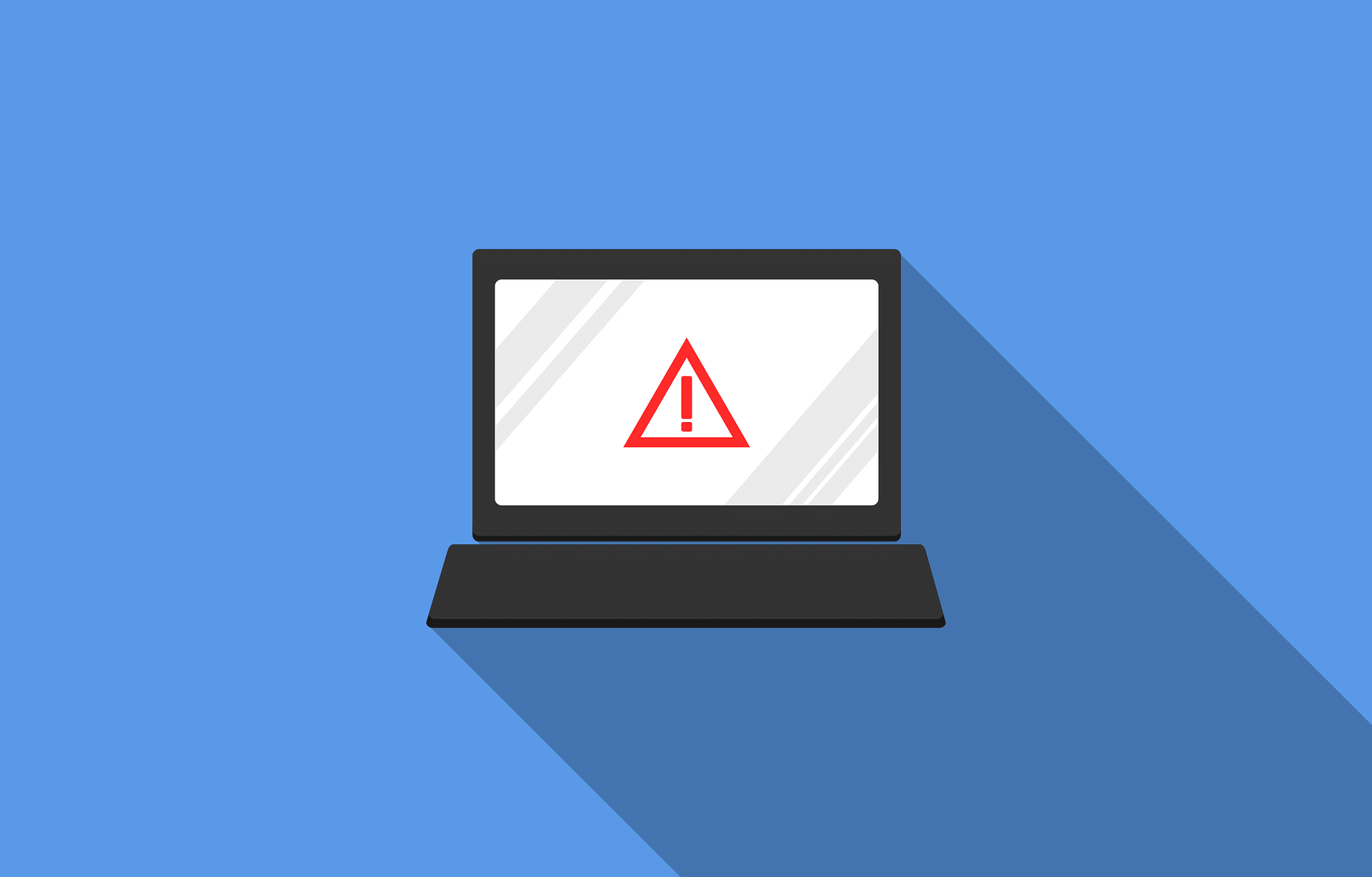 laptop graphic with warning symbol on screen