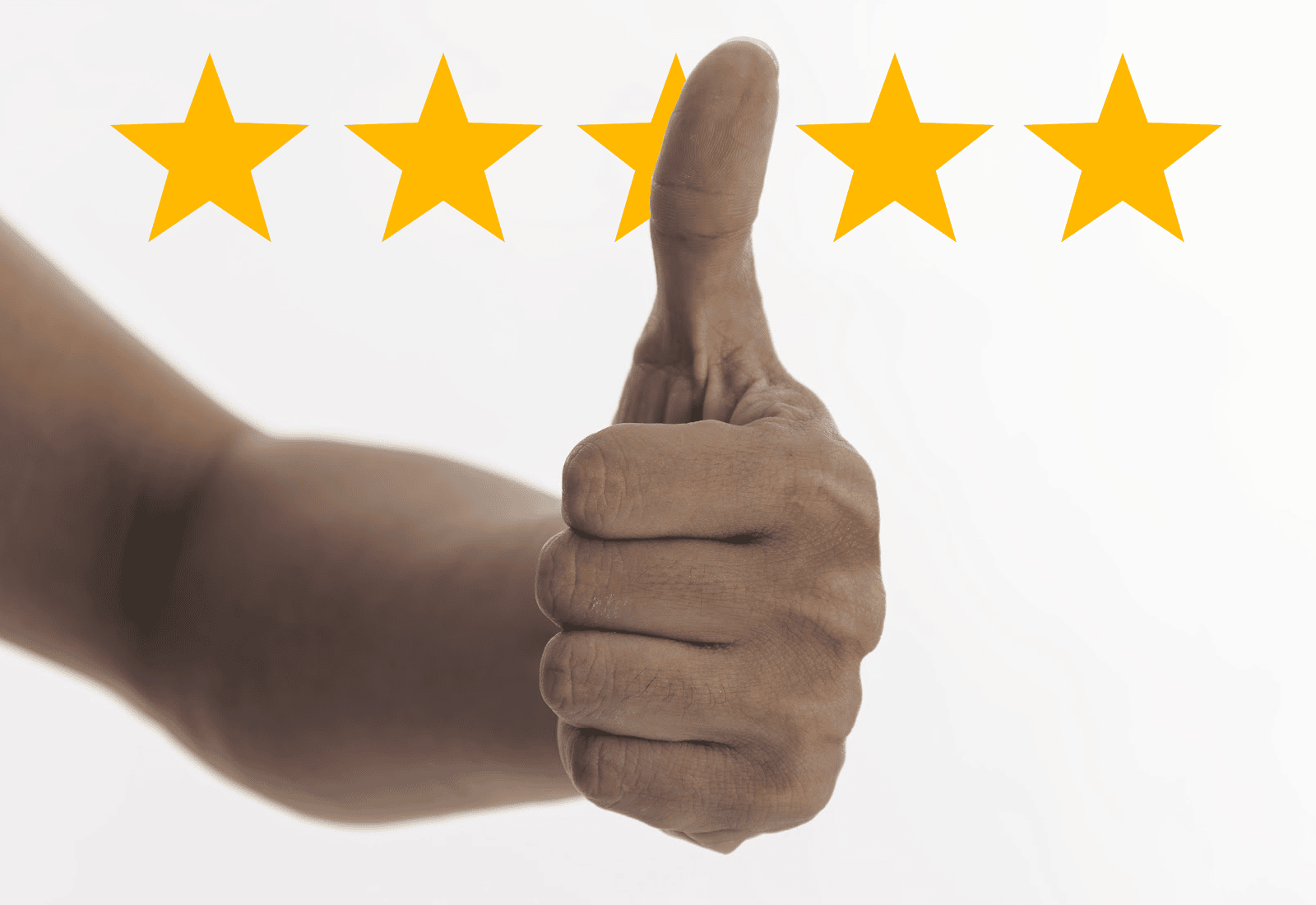 thumbs up in front of 5 stars