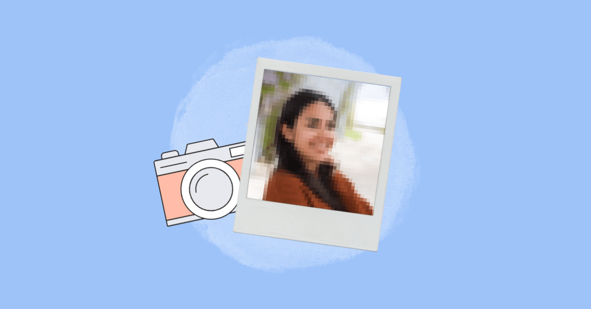 pixelated photo of woman